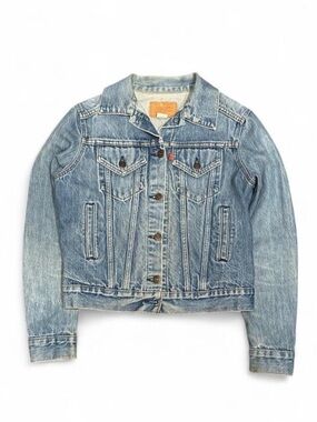 Vintage 80s Levi's Type III Faded Denim Trucker Jacket